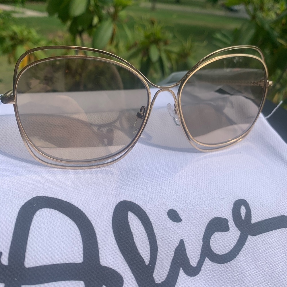 Alice & Olivia Collins Shiny Soft Gold Sunglasses
